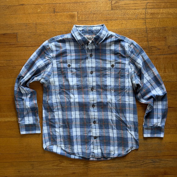 Duluth‎ Trading Co. Flannel Shirt Plaid Button Up Long Sleeve Trim Fit Large - Picture 1 of 6